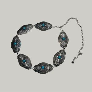 LIKE NEW Boho Silver Chain Belt